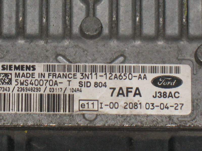 Ecu siemens ford fusion fiesta 5ws40070a-t j38ac 7afa