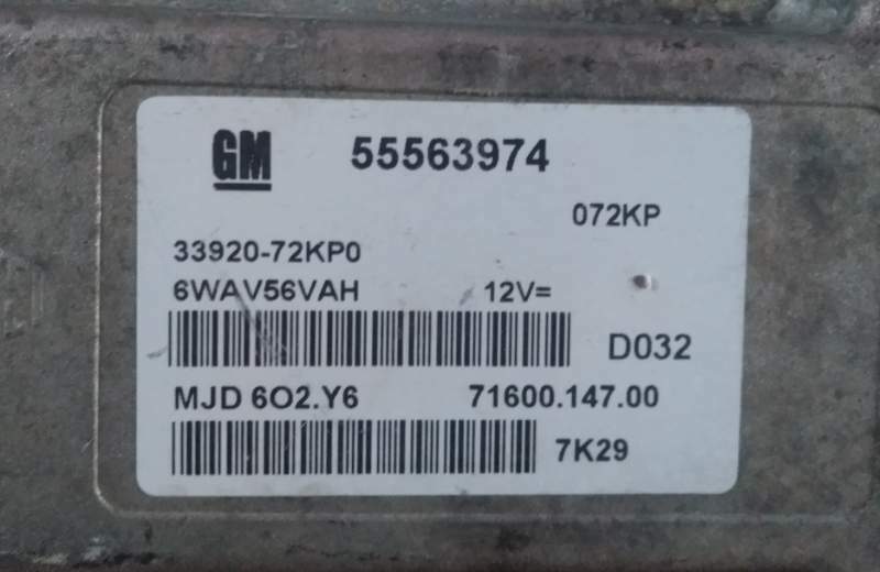 ECU SUZUKI SWIFT OPEL 1.3, 55563974 MJD 6O2.Y6, 6WAV56VAH 7K29