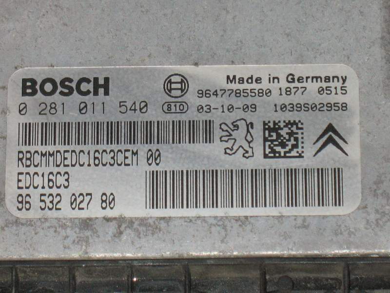 Peugeot Citroen Xsara 1.4 HDI ECU 0281011540 9653202780 EDC16C3