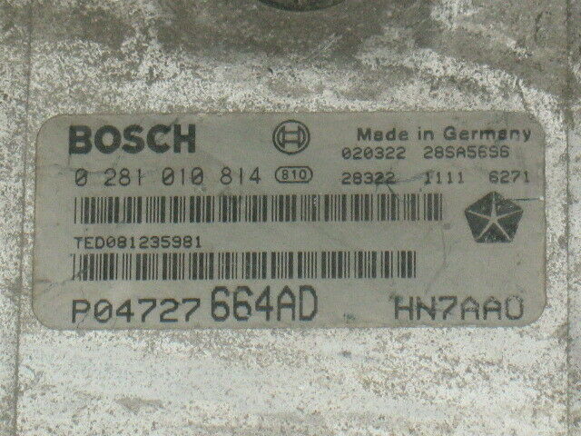 ECU CHRYSLER VOYAGER 2.5 0281010814 P04727664AD HN7AAO EDC15C5