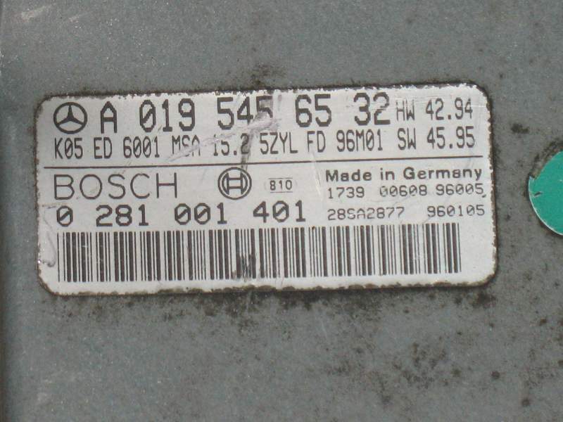 ECU MOTORE 0281001401 BOSCH A0195456532 MB 2.9 SPRINTER