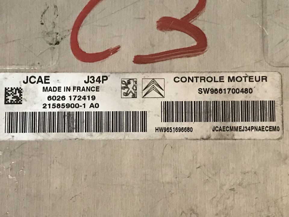 ECU PEUGEOT CITROEN 1.4 VALEO J34P SW9661700480 SW 9661700480