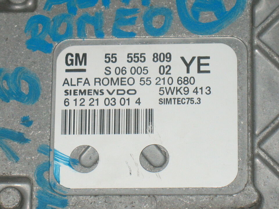 Ecu ROMEO 159 1.8 16v B 55555809 - 5WK9413 cod 939A4000 SIMTEC 75.3