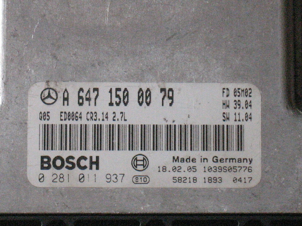 ECU MERCEDES W211 E270 2.7 CDI 0281011937 A6471500079 CR3.14 EDC16C2-7