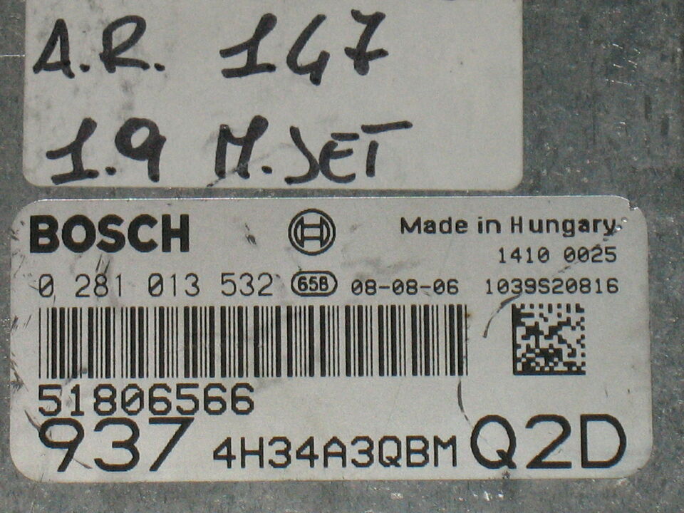 0281013532 55207097 BOSCH EDC16C39 ALFA ROMEO GT 1.9 JTD 16V