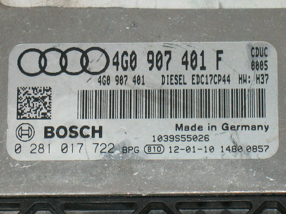 ECU AUDI A5 A6 A7 3.0 0281017722 4G0907401F EDC17CP44 HW:H37