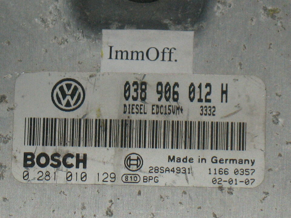 ECU SKODA OCTAVIA 1.9 TDI ALH 038906012H, 038 906 012 H, BOSCH