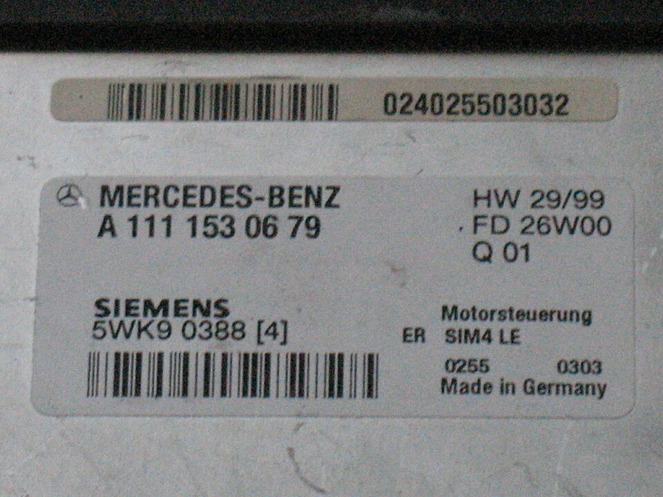 ECU MERCEDES W202 C200 A1111530679 SIM4 LE 5WK9 0388