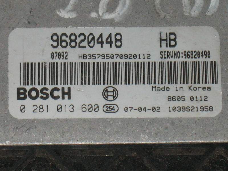 Ecu chevrolet nubira lacetti 0281013600 96820448 2005 AL 2009