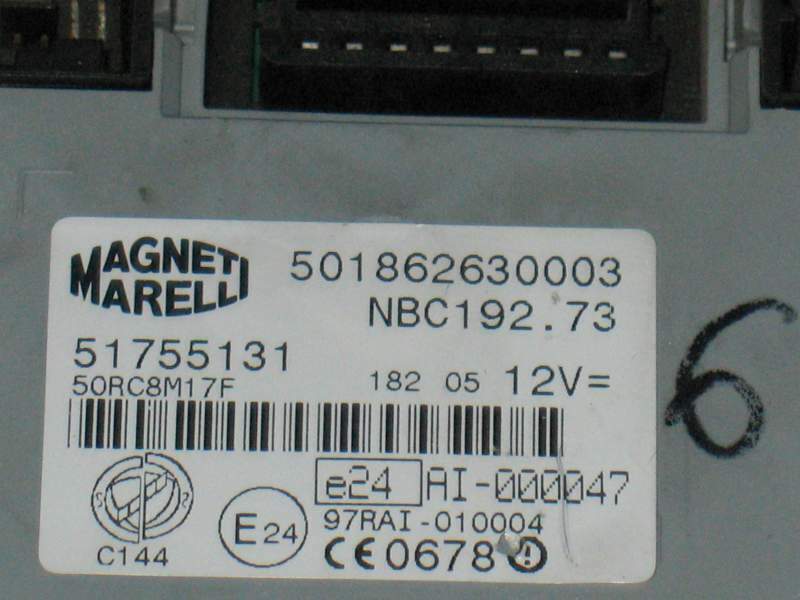 ECU Body Computer Fiat Stilo1.9 MJT 51755131 50186230003