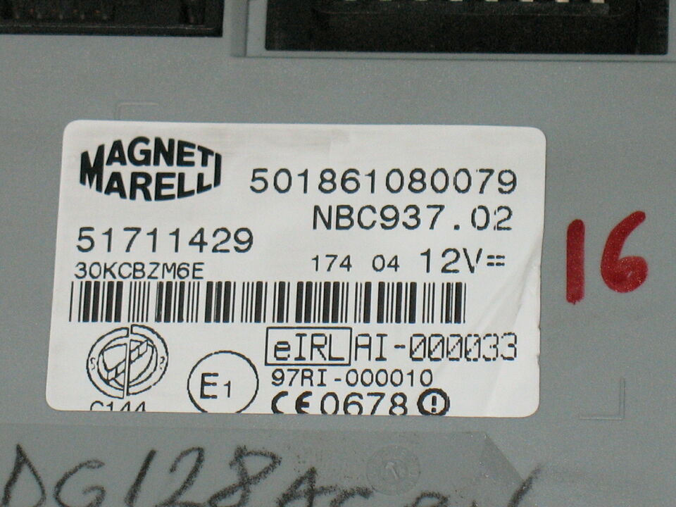 ECU BODY ALFA ROMEO 147 1.6 , 1.9 51711429 501861080079