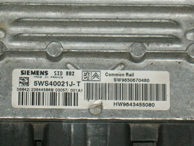 ECU CITROEN C2 C3 1.4 SID802 5WS40021J-T 9650670480 9643455080