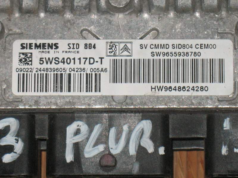 ECU CITROEN C3 1.4 HDI 5WS40117D-T SW9655938780 HW9648644280