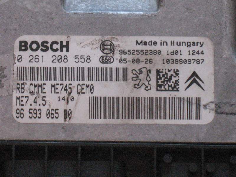 Ecu PEUGEOT 307 1.6 BOSCH 0261208558 9659306580 ME7 4.5.
