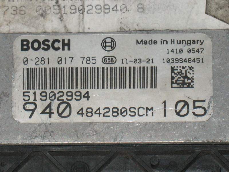 Ecu alfa romeo giulietta 1.6 jtdm 0281017785 51916024 51902994 EDC 16C39-7.33