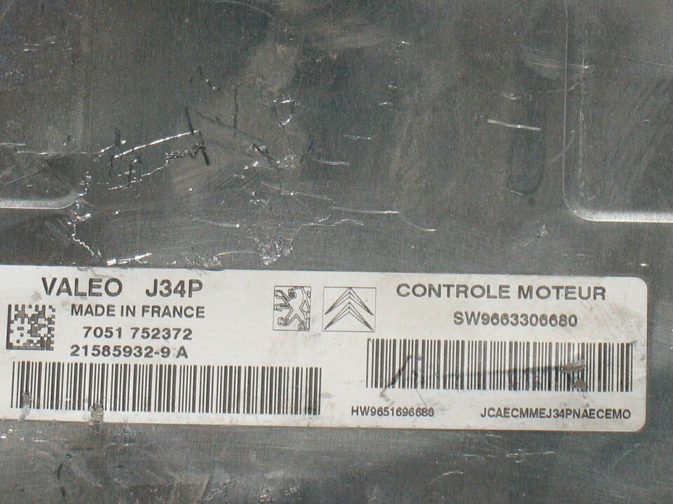 ECU PEUGEOT 207 VALEO J34P SW 9663306680 HW 9663306680