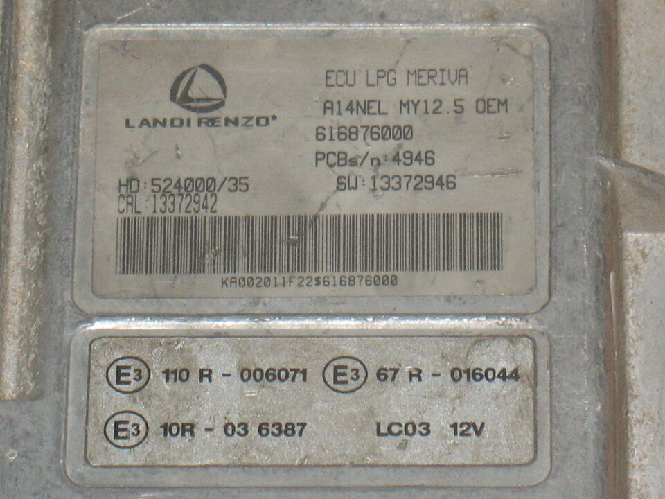 Ecu landi renzo opel meriva lpg gpl 1.4 88kw my12.5 616876000