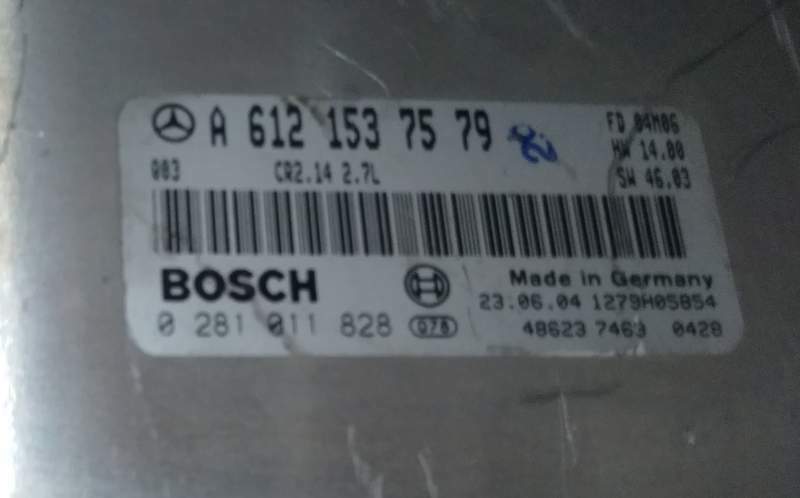 ECU MERCEDES CLK 2.7 A6121537579 0281011828 CR2.14 2.7L  EDC15C6-4.14