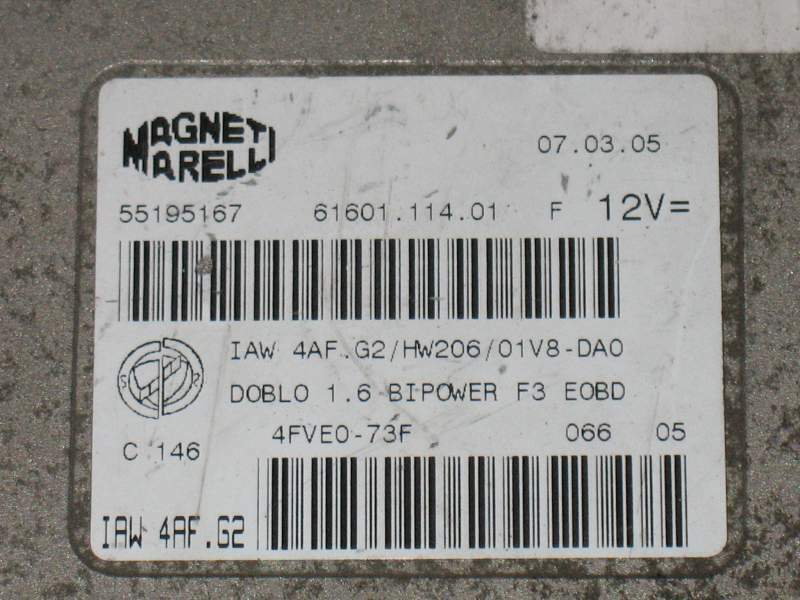 ECU FIAT DOBLO 1.6 BIPOWER 55195167 IAW4AF.G2 6160111401