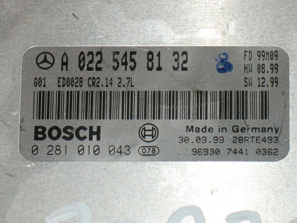 ECU EDC15C6 Mercedes Classe E W210 0281010043 A0225458132 CR2.14