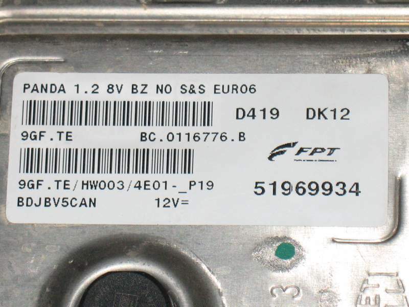 Ecu fiat panda 1.2 magneti marelli 9gf.te 9gfte 51969934