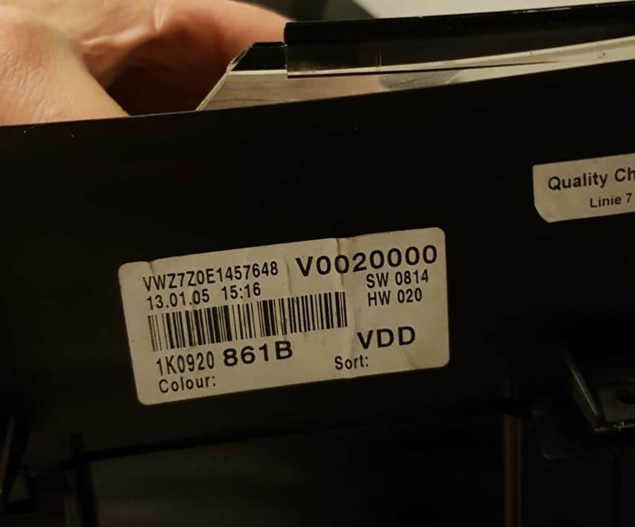 Quadro strumenti VW golf 5 1K0920861B V0020000 VWZ7Z0E1457648