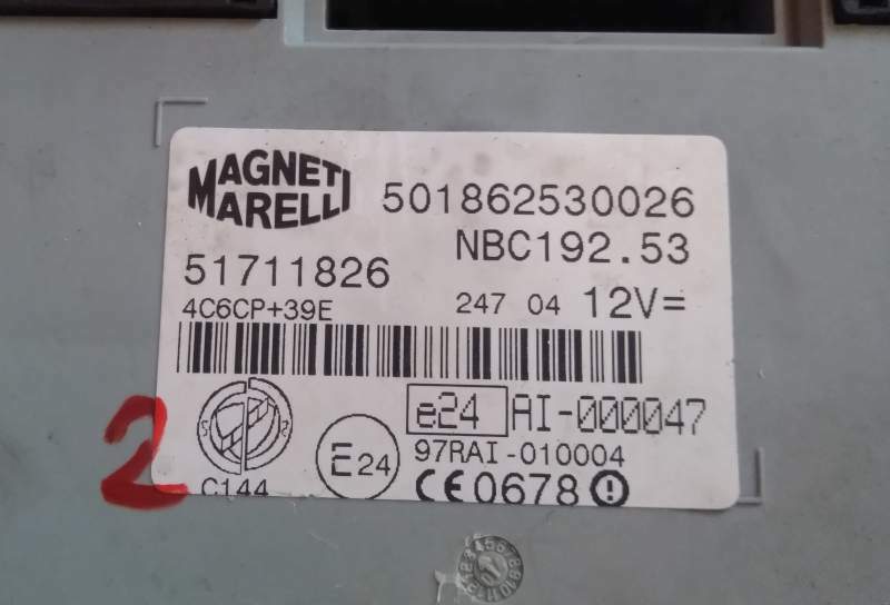 ECU BODY FIAT STILO 1.9 51711826 NBC19253 501862530026
