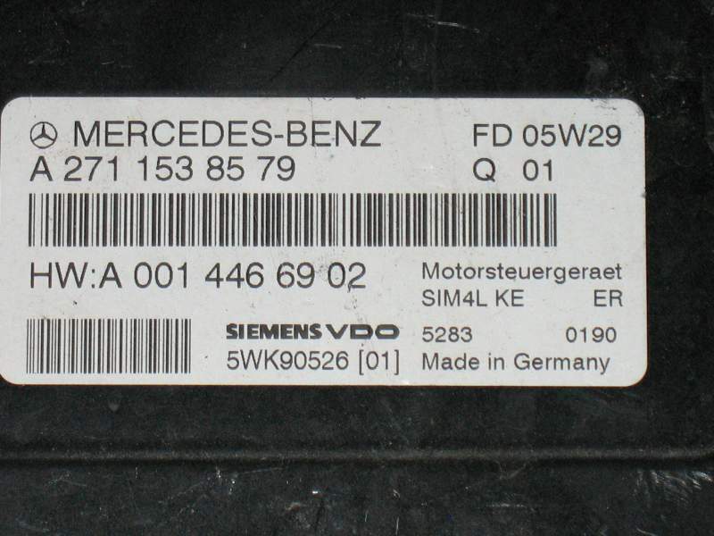 MERCEDES W209 CLK200 2.0 E A2711538579 SIEMENS SIM4L KE 5WK90526