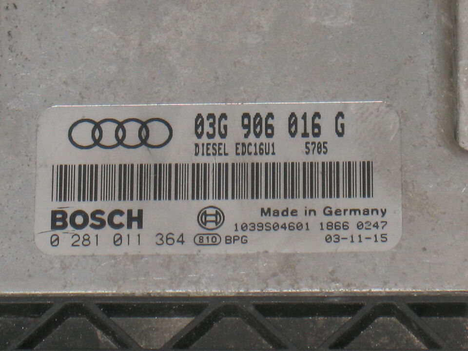 ECU EDC16U1 GOLF V AUDI A3 2.0 TDI 0281011364 03G906016G EDC 16U1-5.41