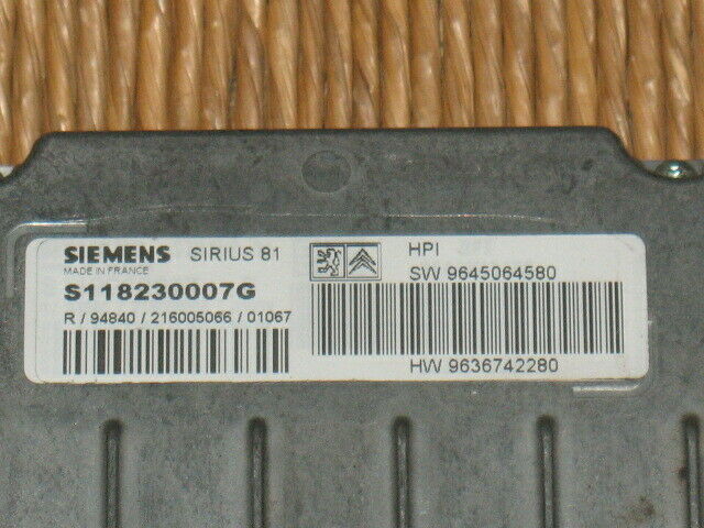 ECU PEUGEOT CITROEN C5 2.0 S118230007G SIRIUS 81 9645064580