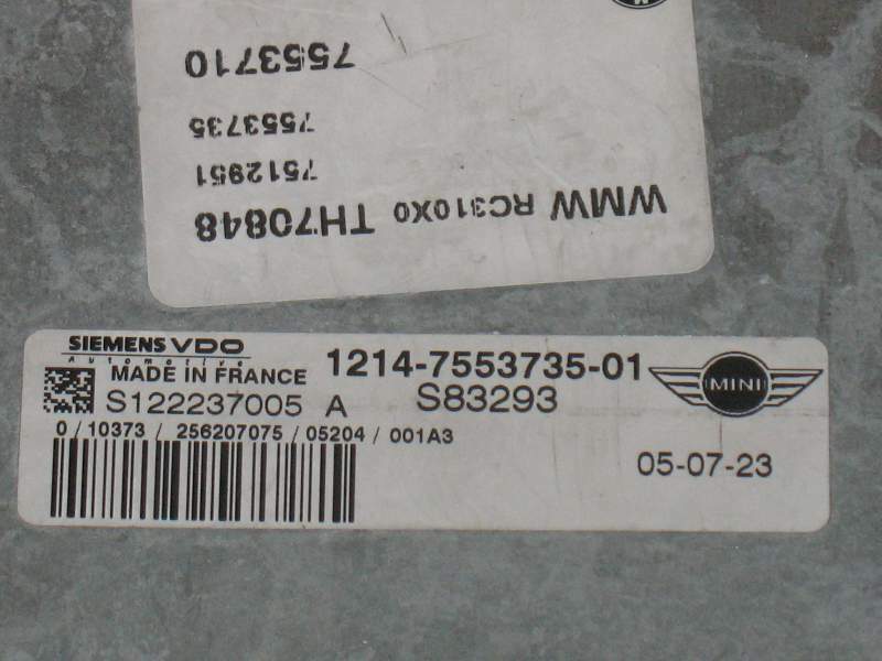 ECU Centralina SIEMENS S122237005 A S122237005A MINI