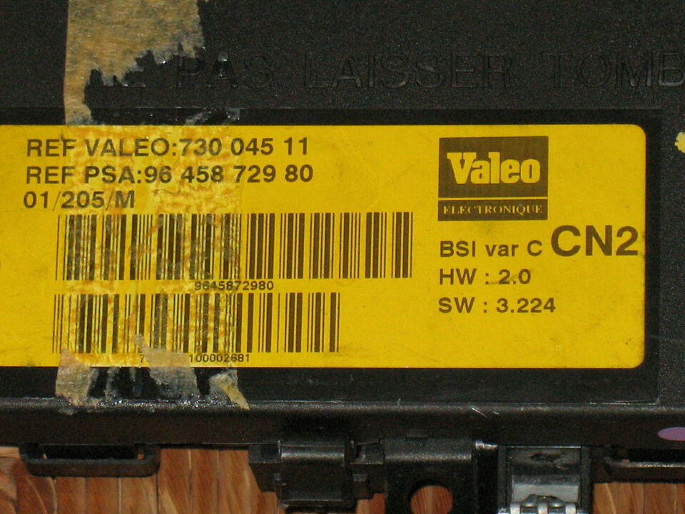 Bsi vierge citroen xsara valeo 9645872980 73004511 cn2