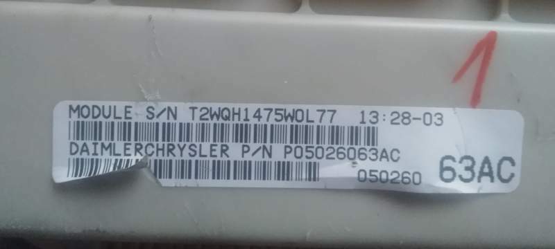 Body computer chrysler voyager 2.8 crd p05026063ac