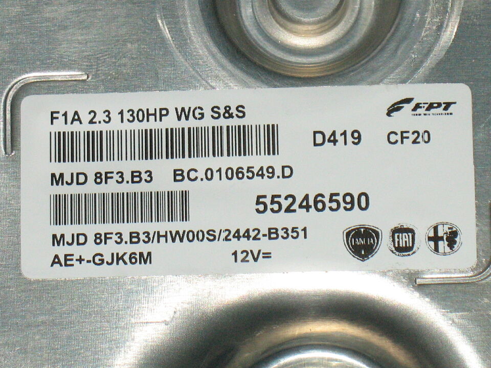 Ecu fiat ducato 2.3 130HP 55246590 MJD 8F3.B3 HW00S 2442-B351