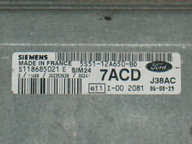 ECU FORD KA 1.3 S118685021E 5S51-12A650-BD 7ACD SIM24