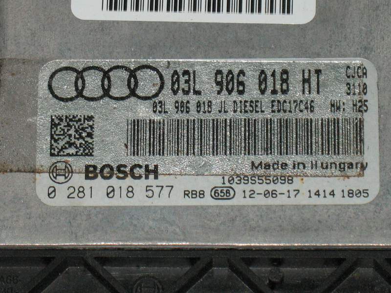 ECU AUDI A4 2.0 TDI BOSCH 0281018577 03L906018JL EDC 17C46-2.22