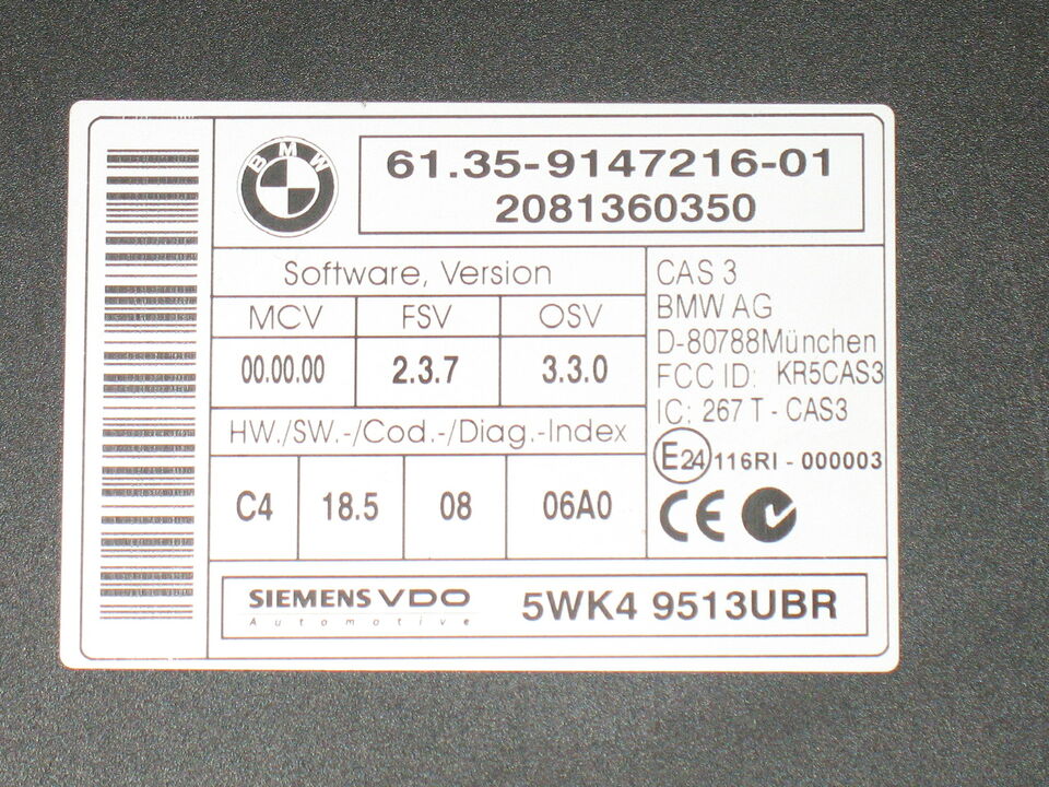 BODY COMPUTER BMW SERIE 5 525d E60 E61 9147216 5WK49513UBR