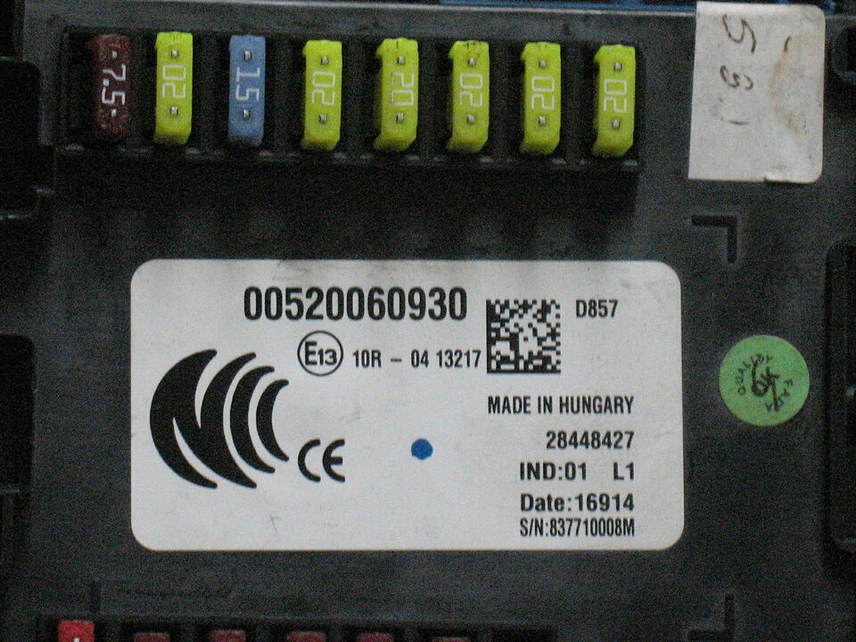 BODY COMPURER FIAT 500X BCM 00520060930 520060930 BLU