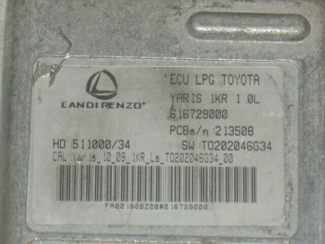 Ecu toyota yaris 1.0 GPL LPG KW 69 landi 616729000 hd 511000/34