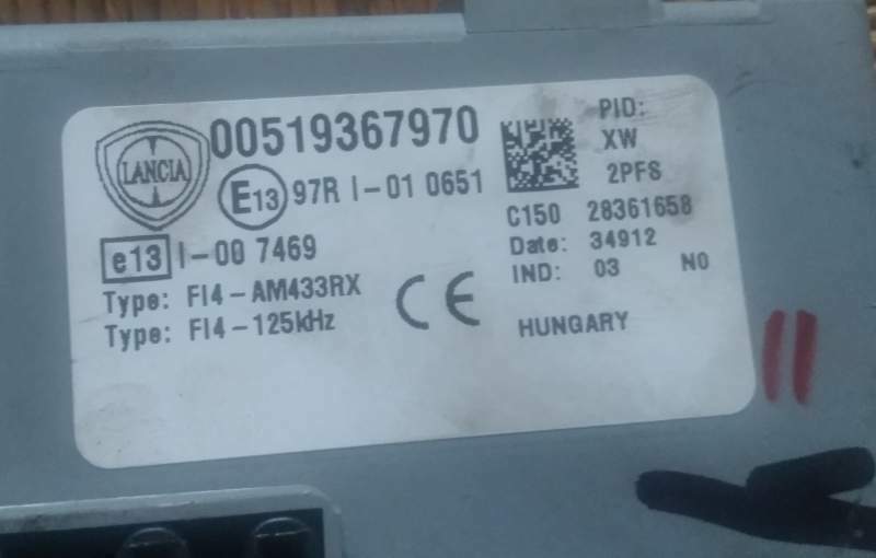 Body computer nuova lancia ypsilon 00519367970 519367970