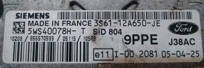 CENTRALINA FORD FIESTA 1.4 TDCI 5WS40078H-T 3S61-12A650-JE 9PPE