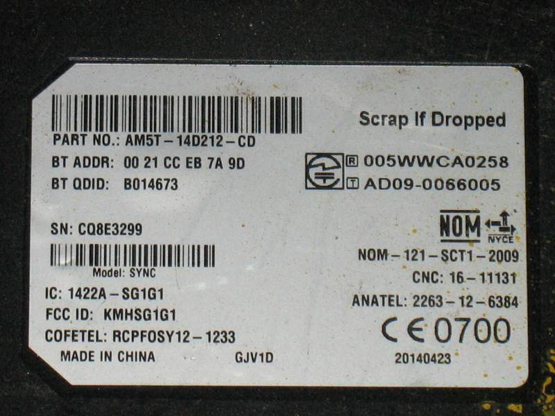 Bluetooth Modul Ford Kuga 13-17 AM5T-14D212-CD KMHSG1G1