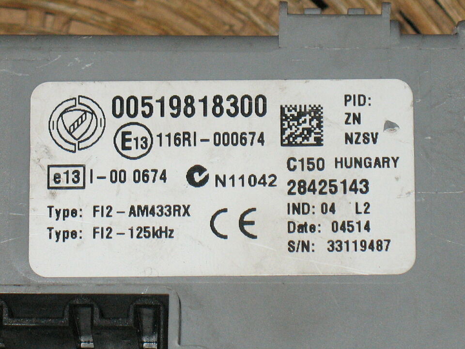 FIAT 500 ABARTH 1.4 BSI BCM FUSE BOX 519818300 00519818300
