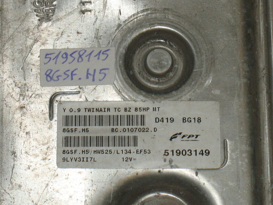 Ecu centralina lancia ypsilon 0.9 85hp 51958115 8gsf.h5 hw525 51903149