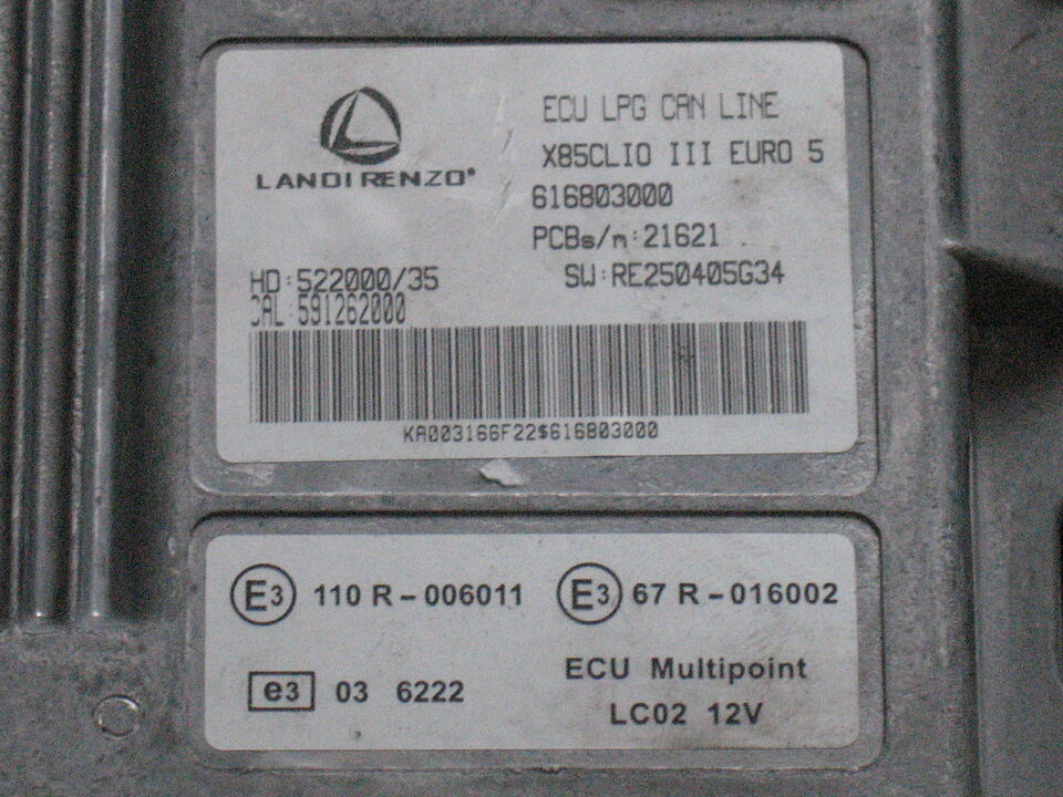 Ecu renault clio 1.2 gpl 55 kw gas 616803000 landi renzo EURO5