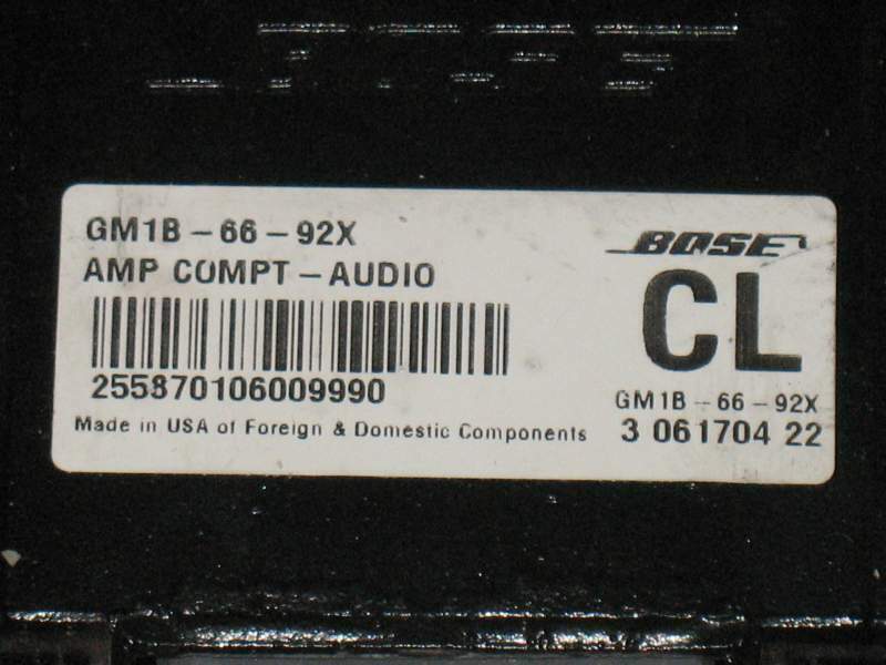 2003 - 2008 Mazda 6 Audio Equipment Amplifier Bose GM1b6692x CL