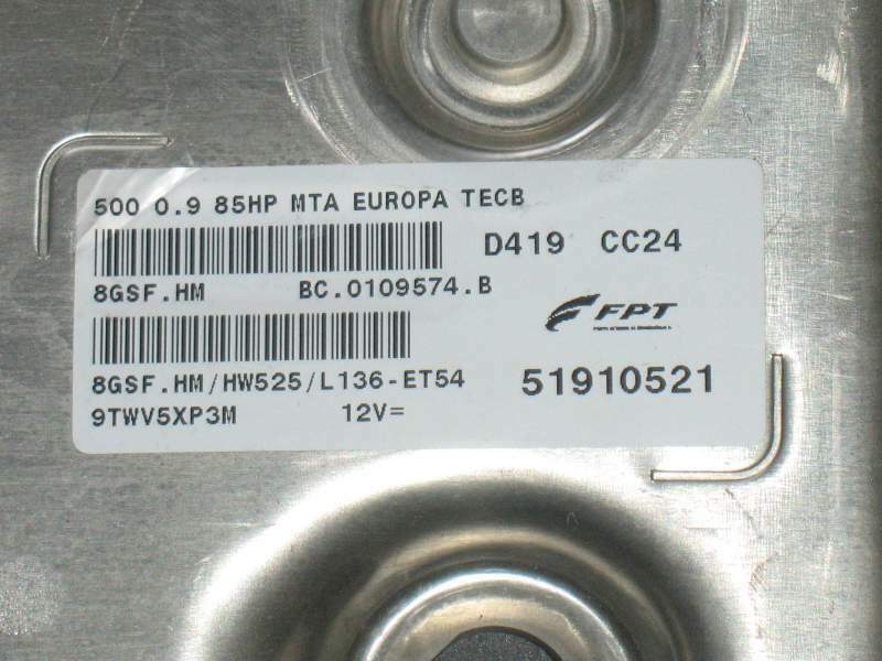 ECU FIAT 500 0.9 8V 8GSF.HM HW525 - 51910521 PRONTA
