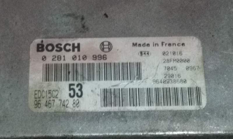 ECU PEUGEOT CITROEN 2.0 HDI 0281010996 9646774280 EDC15C2 53