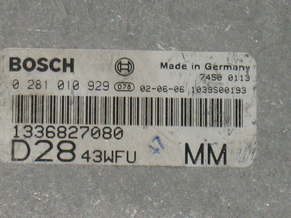 ECU Fiat Ducato 2.8 JTD BOSCH 0281010929 1336827080 BOXER EDC 15C7-2.22
