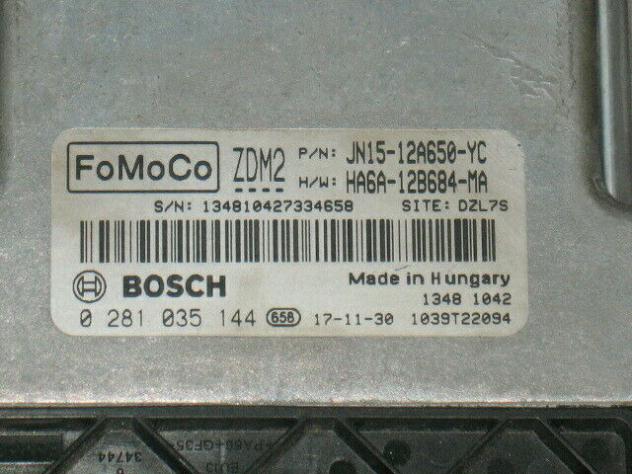ECU FORD FIESTA 0281035144 ZDM2 JN15-12A650-YC HA6A-12B684-MA